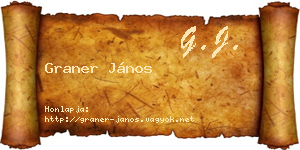 Graner János névjegykártya